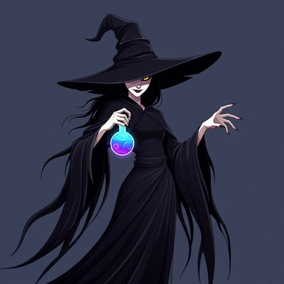 Witch holding glowing potion