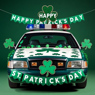 St. Patrick's Day Police Car