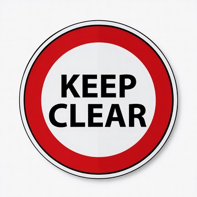 Keep Clear Red Circular Sign