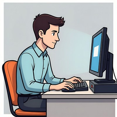 Man working on computer