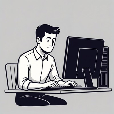 Man working on computer