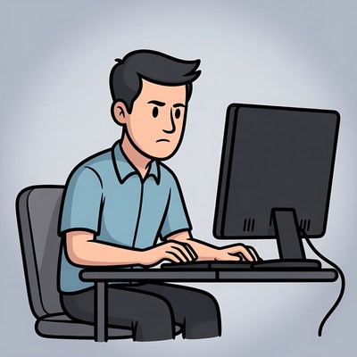 Man working on computer