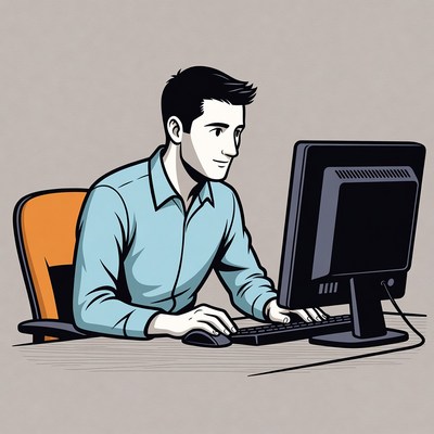 Man working on computer