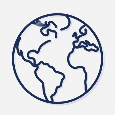 Line Art Earth Globe