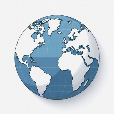 Blue Globe Earth Illustration