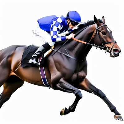 Jockey riding racehorse