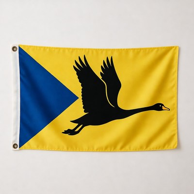 Yellow Flag with Black Swan