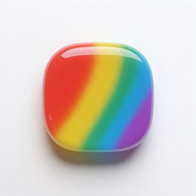 Glossy Rainbow Square Icon