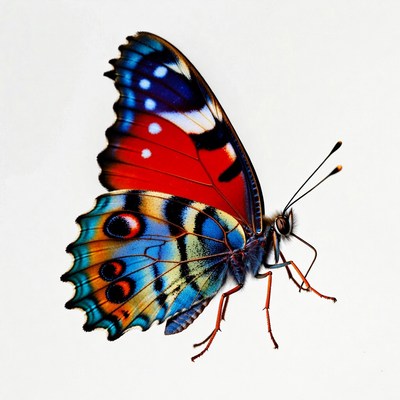 Colorful Red Admiral Butterfly Wings Spread