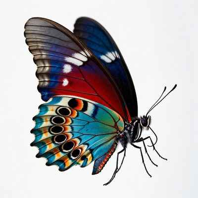 Colorful Butterfly on White Background