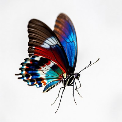 Colorful Butterfly on White Background