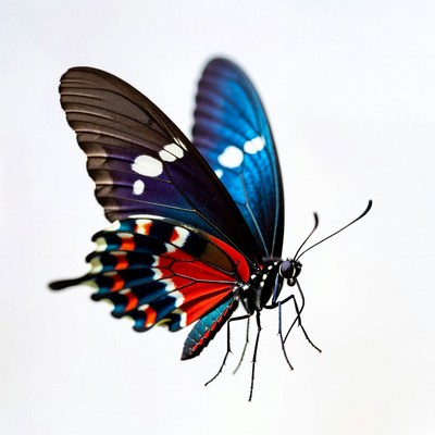 Colorful Blue Swallowtail Butterfly