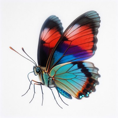 Colorful Butterfly on White Background