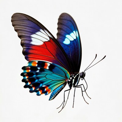 Colorful Butterfly on White Background