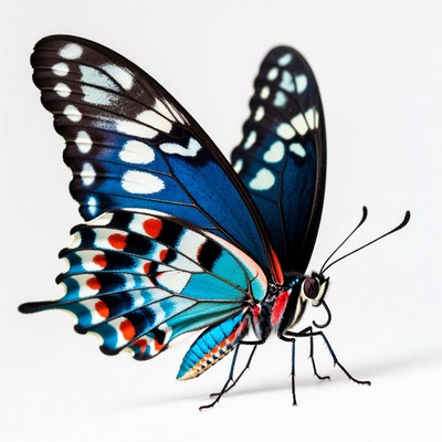 Colorful Blue Butterfly Wings Spread
