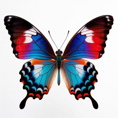 Colorful Butterfly on White Background