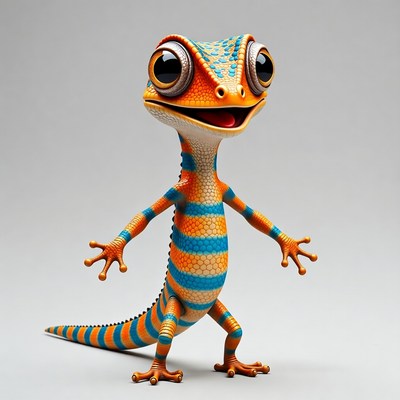 Cute colorful gecko illustration