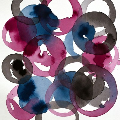 Overlapping watercolor paint circles