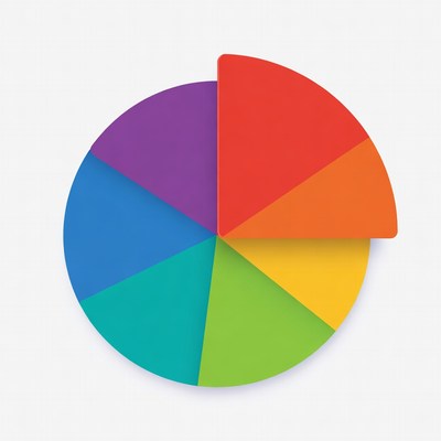 Colorful Six-Slice Pie Chart