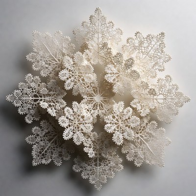 White Lace Snowflakes Cluster