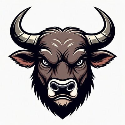 Angry Bull Head Illustration