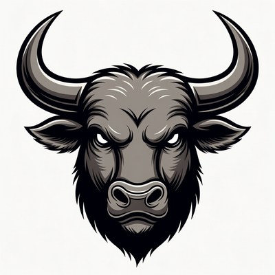 Angry Bull Head Illustration