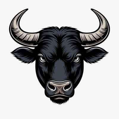 Black Bull Head Illustration