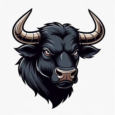 Black Bull Head Illustration