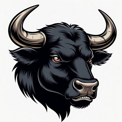 Black Bull Head Illustration