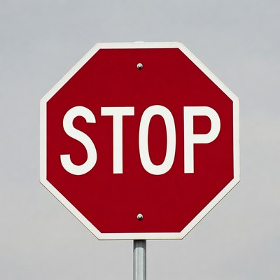 Red Stop Sign on Pole