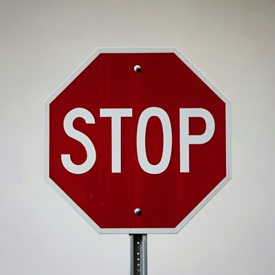 Red Stop Sign on Pole
