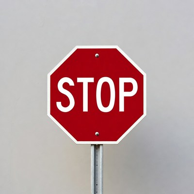 Red Stop Sign on Pole