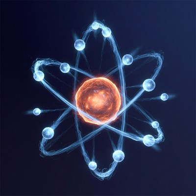Glowing Atom Model Illustration