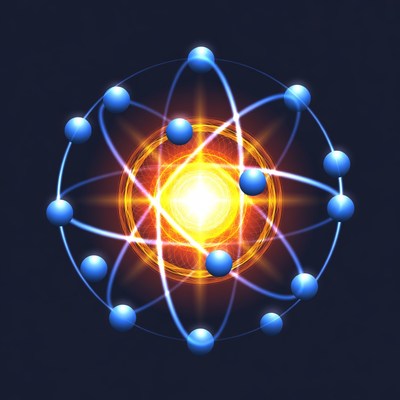 Glowing Atom Illustration