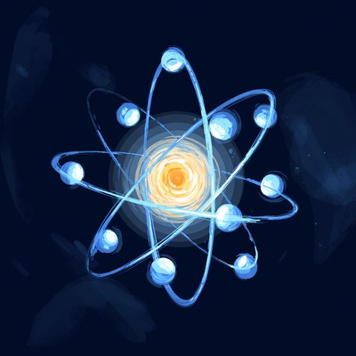 Glowing Atom Illustration
