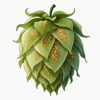 Green Hops Cone Illustration