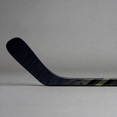 Black hockey stick isolated
