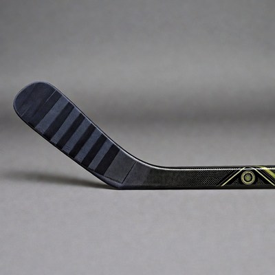 Black hockey stick with gold accents