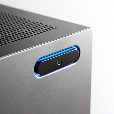 PC Case Power Button Closeup