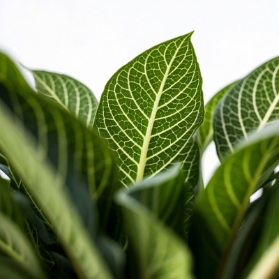 Close-up Green Veined Plant Leaves