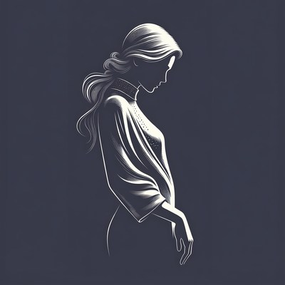 Silhouette of woman in profile