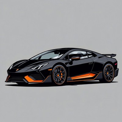 Black Lamborghini Huracan STO illustration