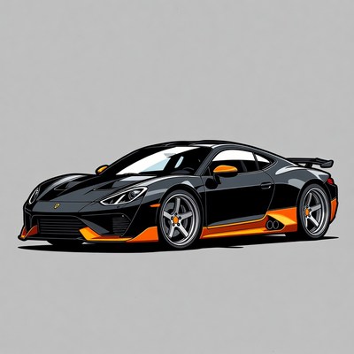 Black Lamborghini Huracan STO illustration
