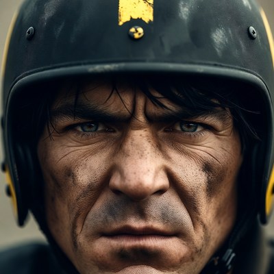 Man wearing black motorcycle helmet