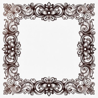 Ornate Floral Frame Border