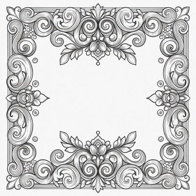 Ornate Vintage Floral Frame