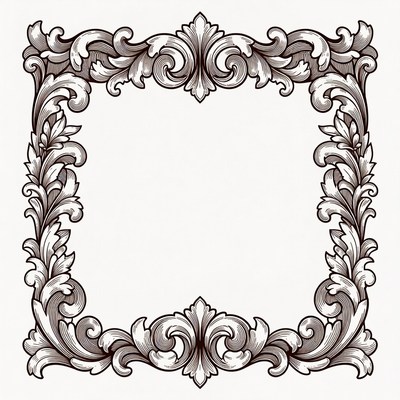 Ornate Vintage Floral Frame