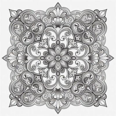Ornate Gray Mandala Design