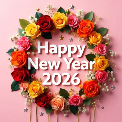 Happy New Year 2026 Roses