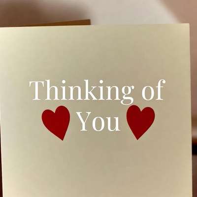 Thinking of You Card with Hearts